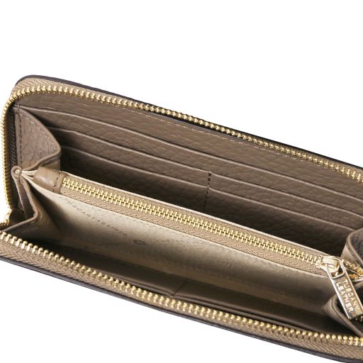 Financier - Elégant Portefeuille en cuir entièrement zippée