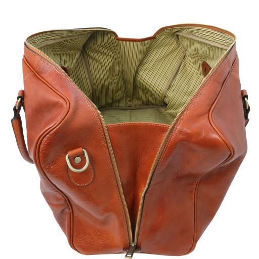 TL Voyager - Sac de voyage en cuir avec poche frontale