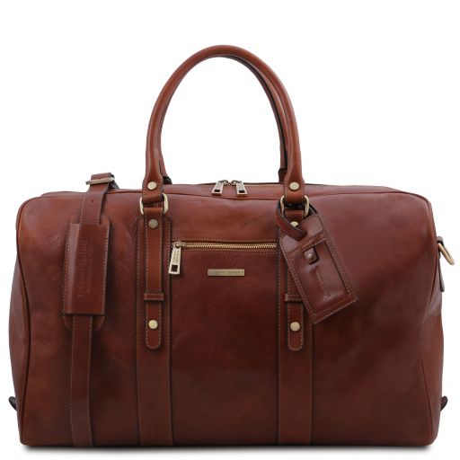 TL Voyager - Leather travel bag with front pocket