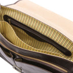 Mantova - Cartable multi compartiments en cuir avec rabat