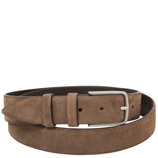 Elegant nubuck leather belt 35mm