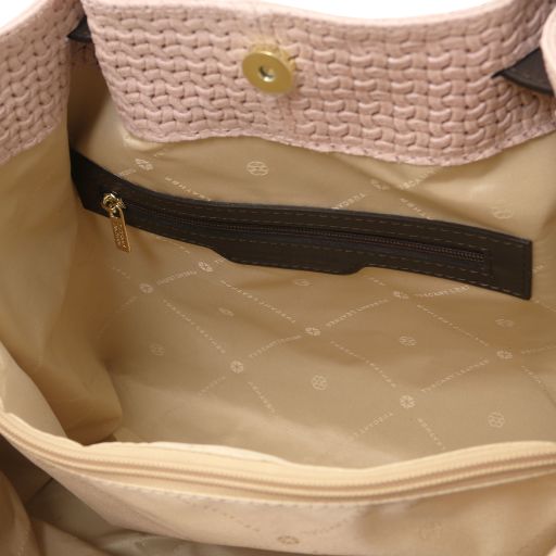 TL KeyLuck - Sac shopping en cuir imprimé tressé