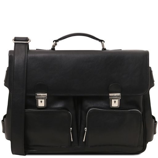 Ventimiglia - Leather multi compartment TL SMART briefcase with front pockets Main image