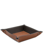 Leather valet tray