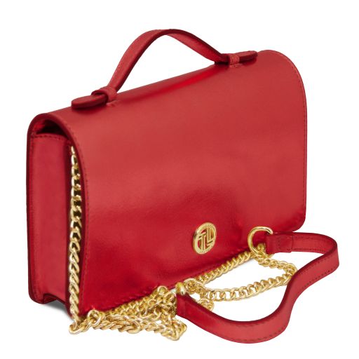 Opera - Sac à main en cuir metallic et bandoulière à chaîne