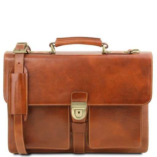 Assisi - Cartable en cuir avec 3 compartiments