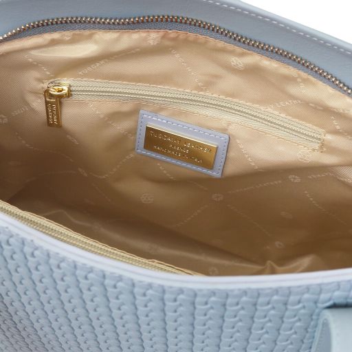 DEDALO — Woven Printed Leather Shopping Bag