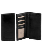 Elégant portefeuille vertical en cuir avec 2 volets