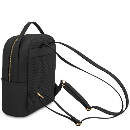 Dedalo - Woven printed leather backpack
