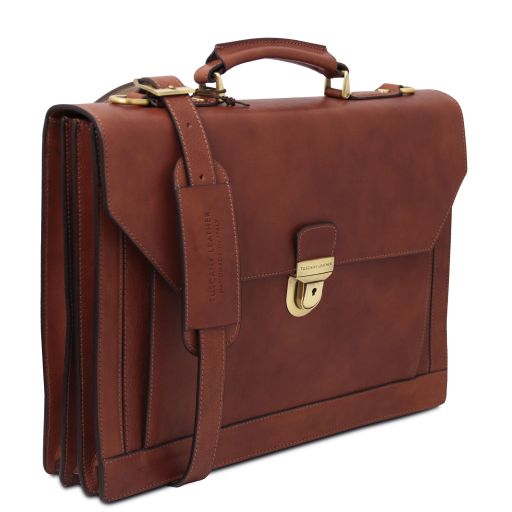 Cremona - Leather briefcase 3 compartments