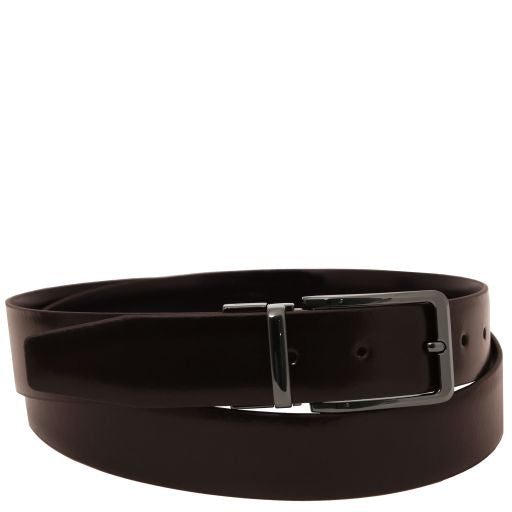 Ceinture élégante réversible en cuir brossé 35mm