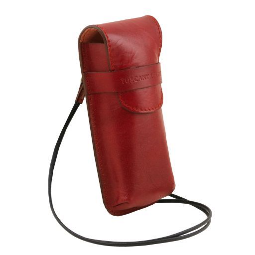 Exclusive leather crossbody case for glasses