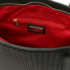 DEDALO — Woven Printed Leather Shopping Bag