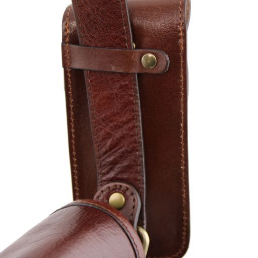 Étui à lunettes en cuir exclusif avec bandoulière