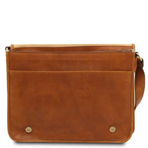 TL Messenger - Two compartments leather shoulder bag - Large size