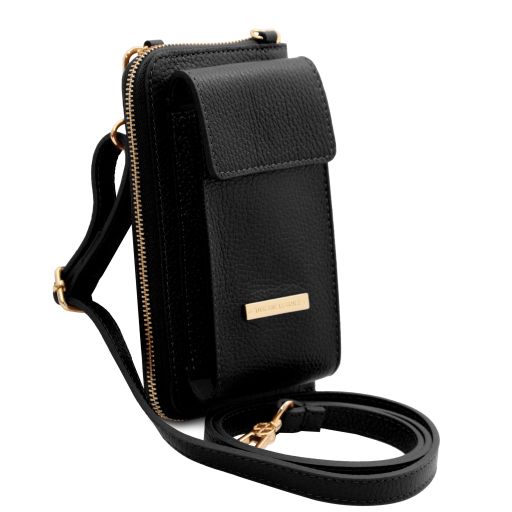 TL Bag - Portefeuille/supporte pour téléphone en cuir avec bandoulière