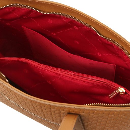 Dedalo - Sac shopping en cuir imprimé tressé