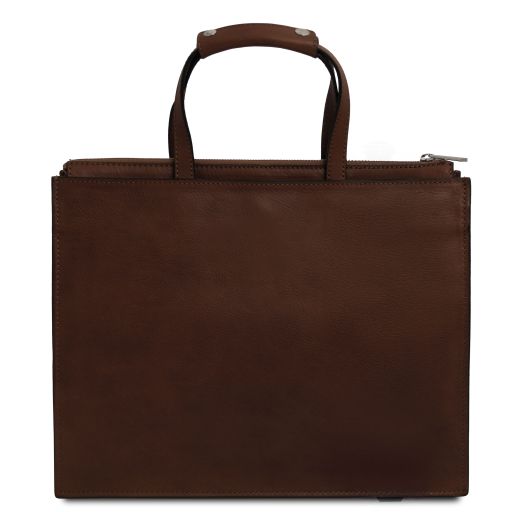 Palermo - Leather briefcase 3 compartments for women