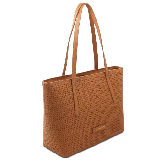DEDALO — Woven Printed Leather Shopping Bag