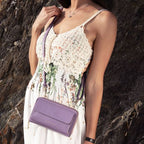 Urania - Leather wallet/phone holder with strap