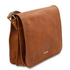 TL Messenger - Two compartments leather shoulder bag - Large size