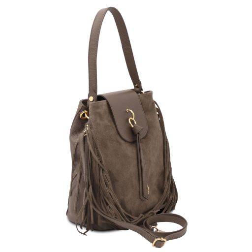 Nomade - Suede leather fringe shoulder bag