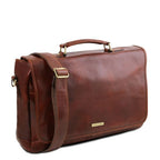 Mantova - Leather multi compartment TL SMART briefcase with flap