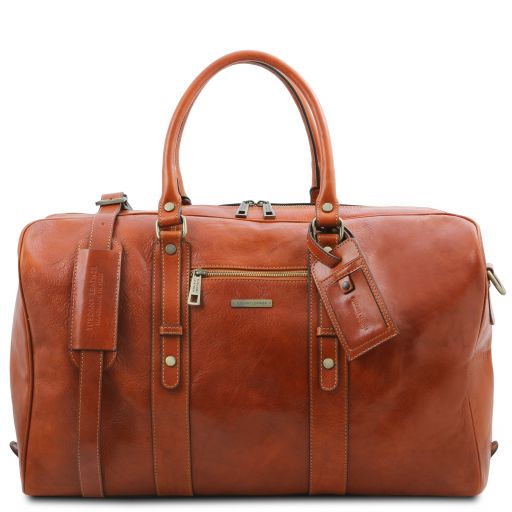 TL Voyager - Leather travel bag with front pocket