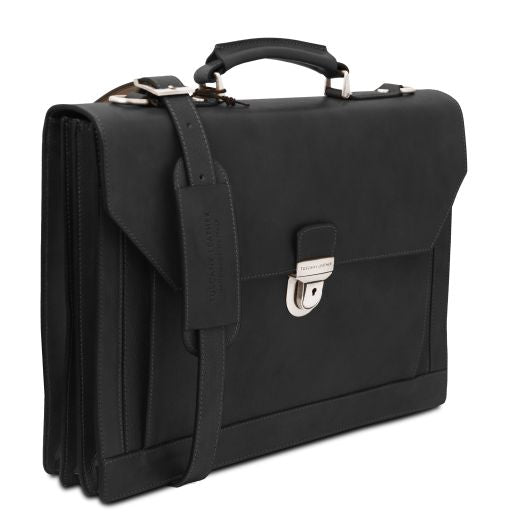 Cremona - Leather briefcase 3 compartments