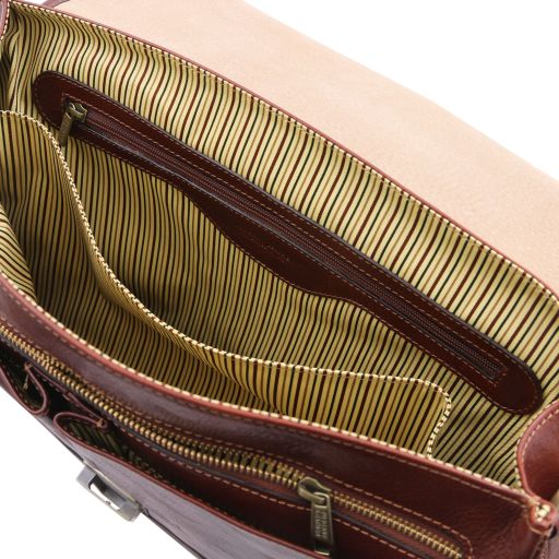 Mantova - Cartable multi compartiments en cuir avec rabat Secondary image