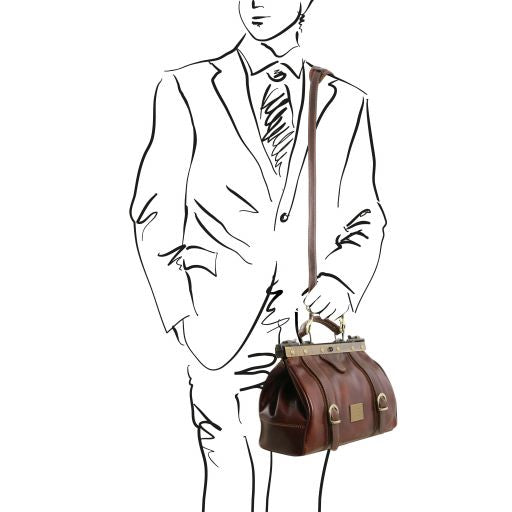 Monalisa - Doctor gladstone leather bag with front straps