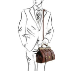 Monalisa - Doctor gladstone leather bag with front straps