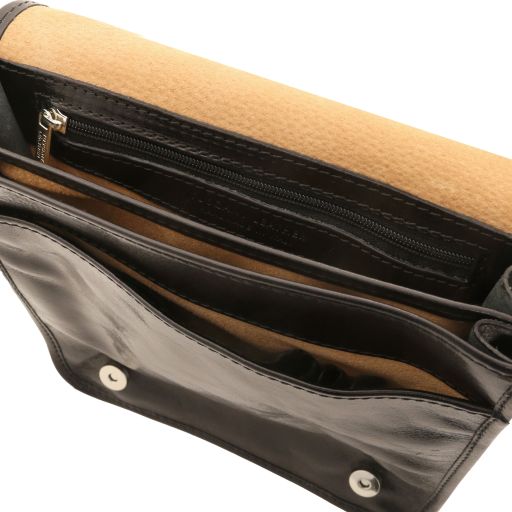 TL Messenger - Two compartments leather shoulder bag