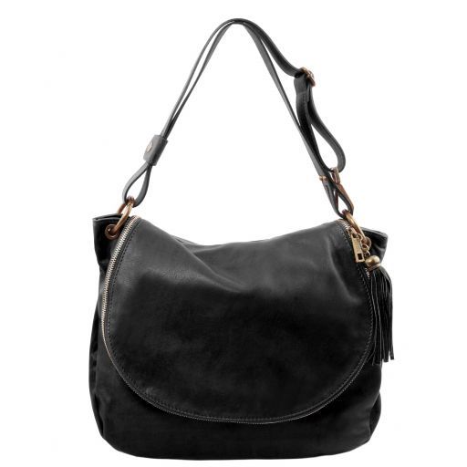TL Bag - Soft leather shoulder bag with tassel detail Main image