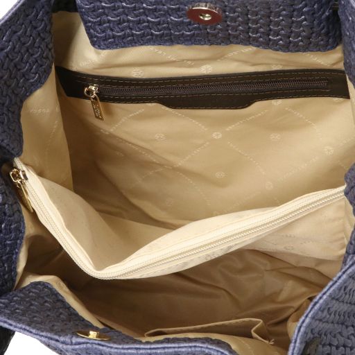 TL KeyLuck - Woven printed leather shopping bag