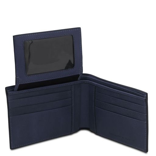 Elégant portefeuille en cuir pour homme avec 3 volets