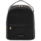 Dedalo - Woven printed leather backpack