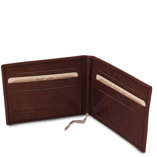 Exclusive leather card holder with money clip