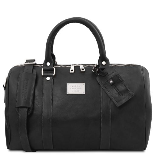 TL Voyager - Travel leather duffle bag with pocket on the back side - Small size Main image