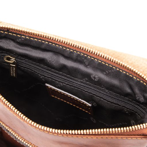 Jimmy - Leather crossbody bag for men with front pocket