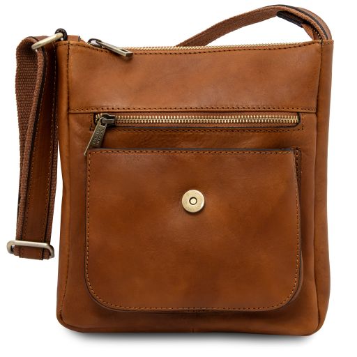 Jimmy - Sac pour homme en cuir avec poche frontale