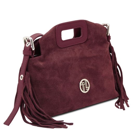 Nomade - Sac à main en cuir daim et franges