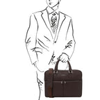 Treviso - Leather laptop briefcase