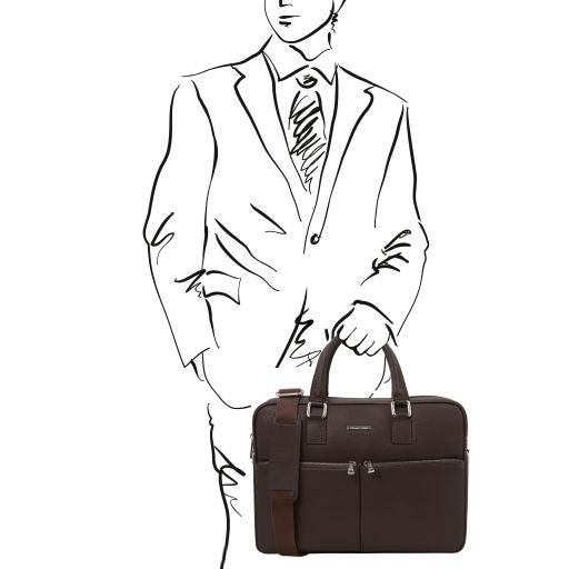 Treviso - Leather laptop briefcase