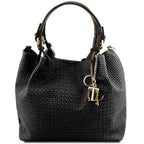 TL KeyLuck - Sac shopping en cuir imprimé tressé