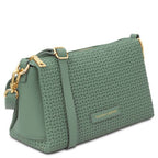 Dedalo - Sac bandoulière en cuir imprimé tressé