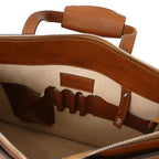 Palermo - Leather briefcase 3 compartments for women