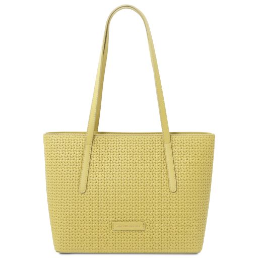 DEDALO — Woven Printed Leather Shopping Bag