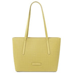 DEDALO — Woven Printed Leather Shopping Bag