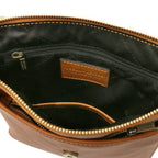 John - Leather crossbody bag for men with front zip